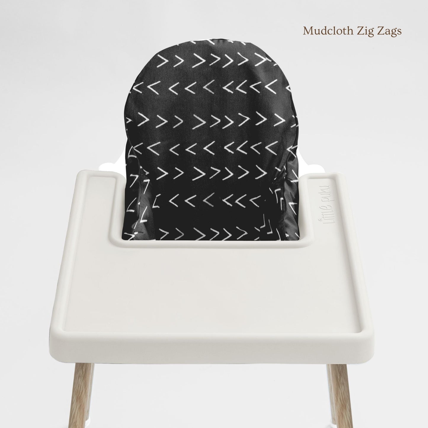 IKEA Highchair Cushion in Mudcloth Zig Zags Black