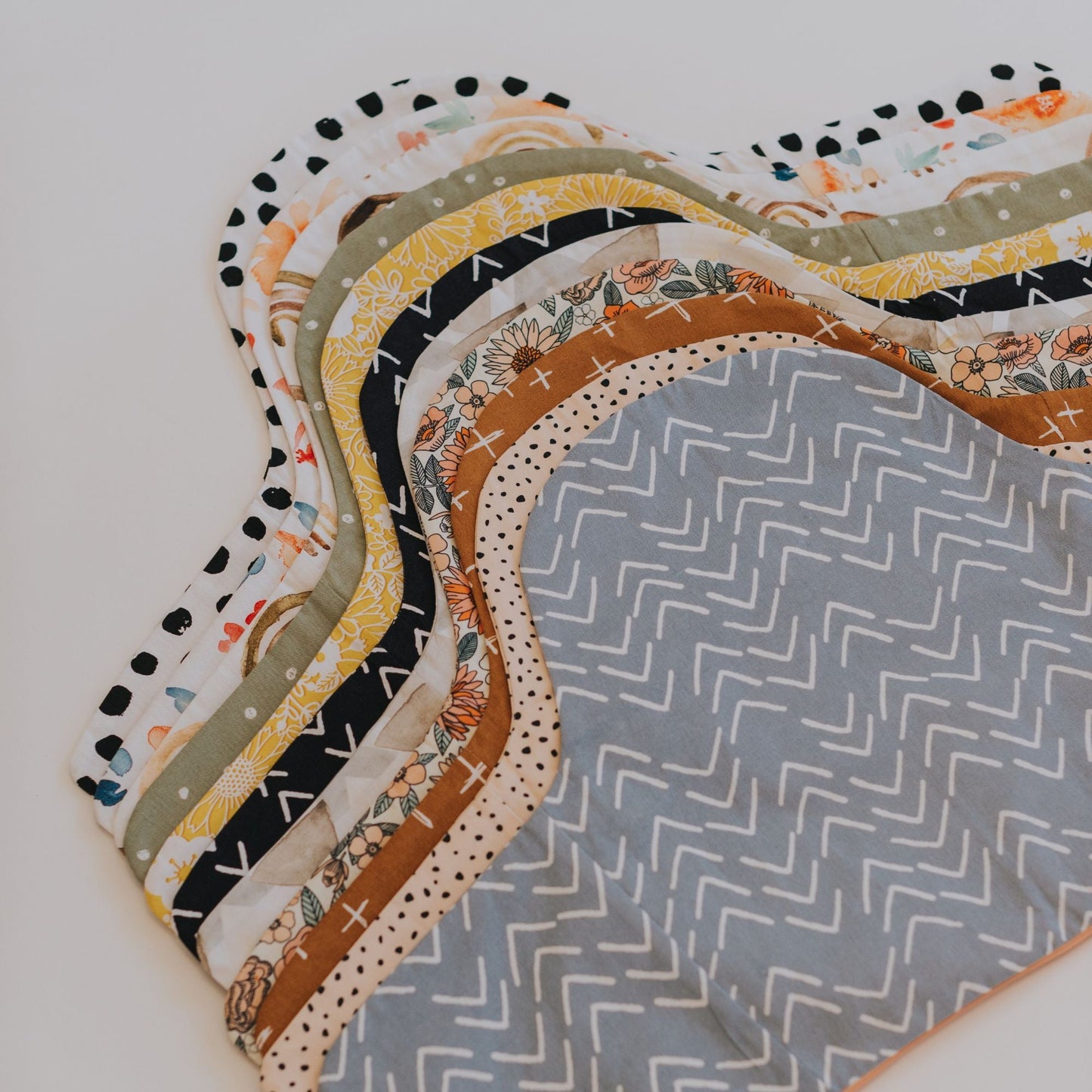 Vintage Blue Mudcloth Highchair Cushion Cover - Little Puku