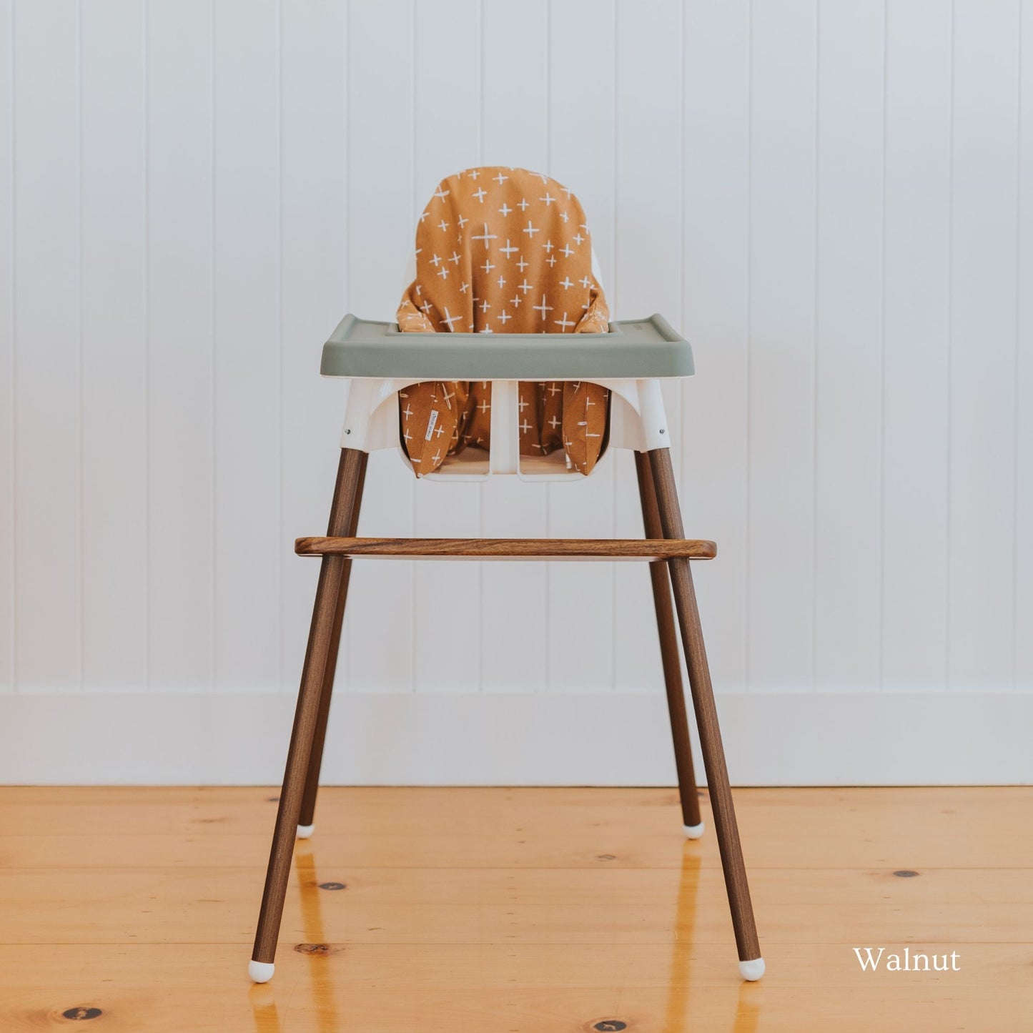 IKEA High Chair Foot Rest in Walnut Timber with other highchair accessories