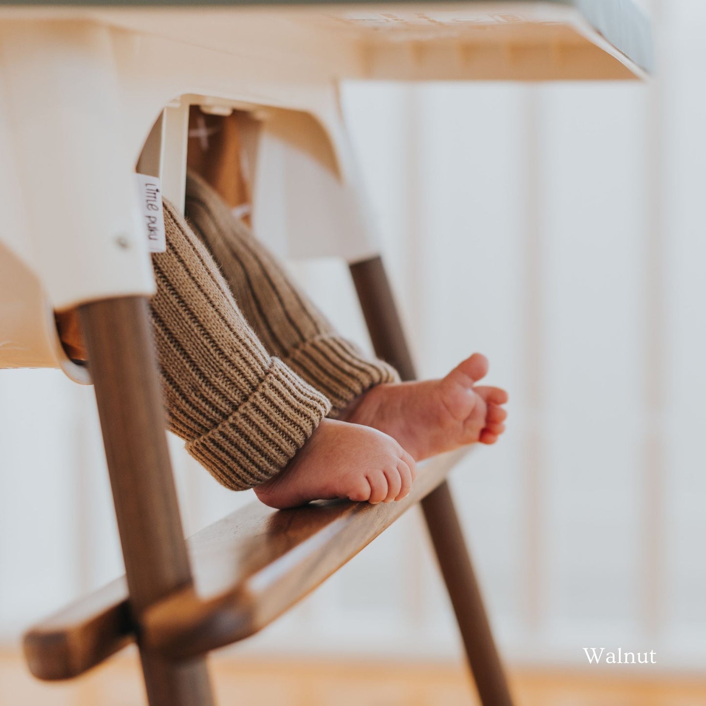 IKEA Highchair Footrest in Walnut Timber with Walnut Leg Wraps