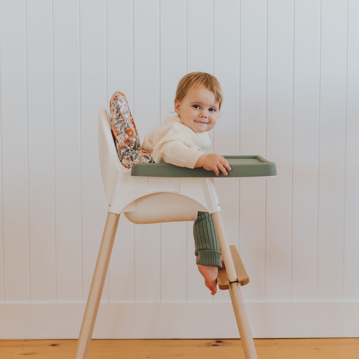 Retro Floral Highchair Cushion Cover - Little Puku