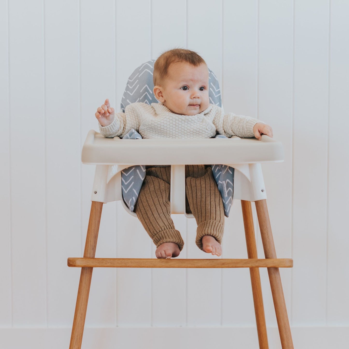 Vintage Blue Mudcloth Highchair Cushion Cover - Little Puku