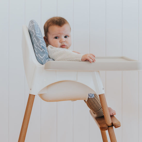 Vintage Blue Mudcloth Highchair Cushion Cover - Little Puku