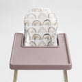 IKEA Highchair Cushion Cover in Boho Rainbows with Placemat in Pale Mauve