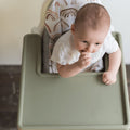 IKEA Highchair Cushion Cover in Boho Rainbows Print with Baby Eating